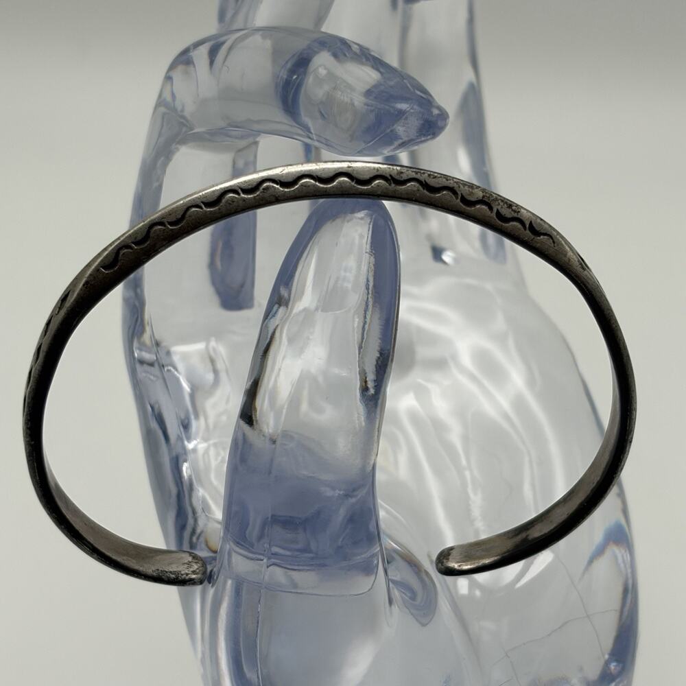 Vintage Sterling Silver 925 Southwest Old Pawn Style Cuff Bracelet Stamped Desig